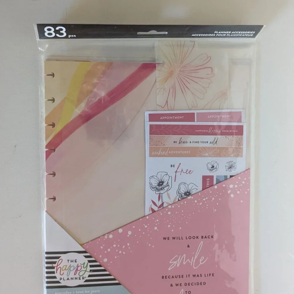 NWT 83 pc Happy Planner Big Everyday Accessories Pack Stickers Floral Summer NIP